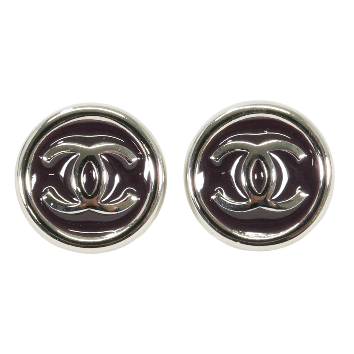 2026/27AW CHANEL pierced earring Round COCO Mark Brown Silver HW ABH779[BRAND NEW][Authentic]