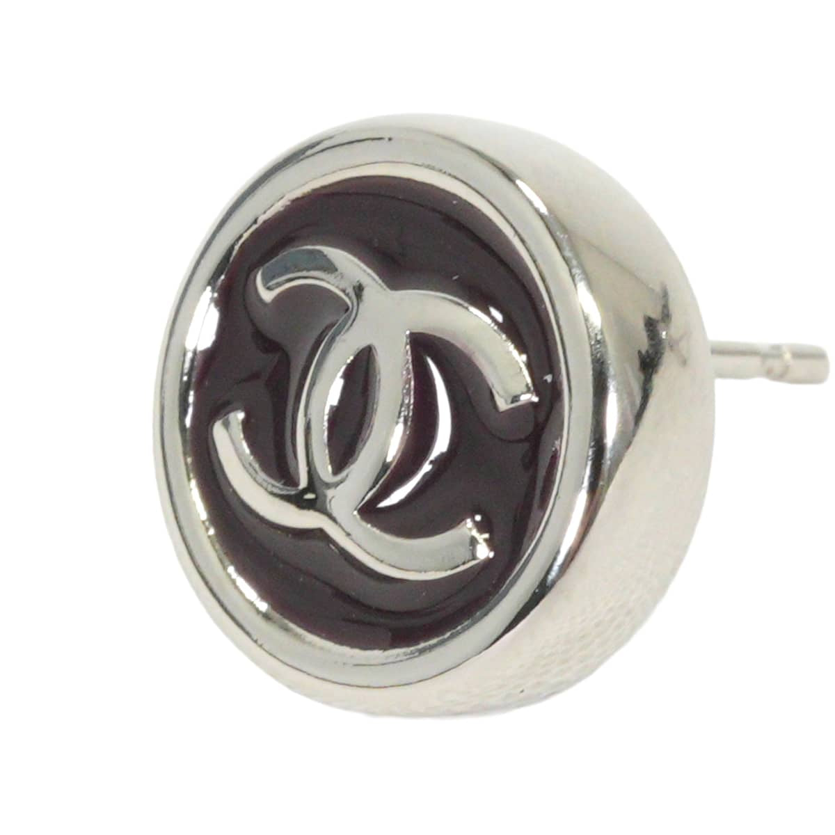 2026/27AW CHANEL pierced earring Round COCO Mark Brown Silver HW ABH779[BRAND NEW][Authentic]