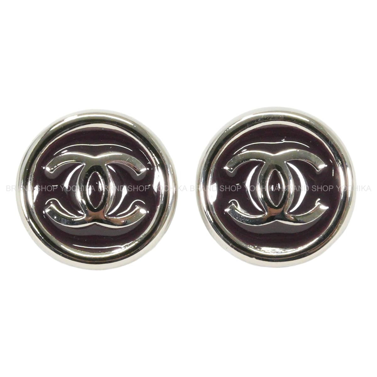2026/27AW CHANEL pierced earring Round COCO Mark Brown Silver HW ABH779[BRAND NEW][Authentic]