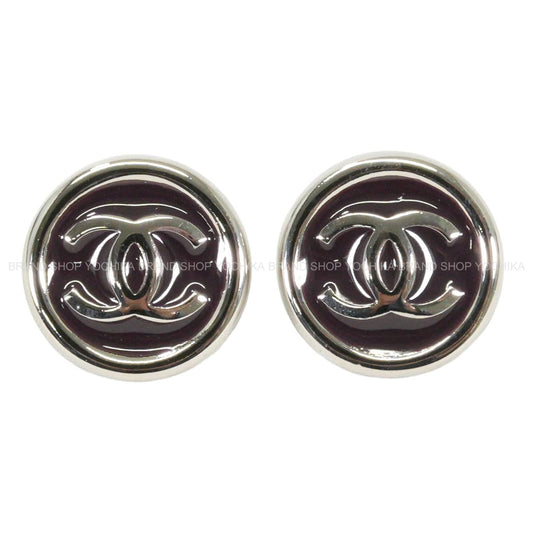 2026/27AW CHANEL pierced earring Round COCO Mark Brown Silver HW ABH779[BRAND NEW][Authentic]
