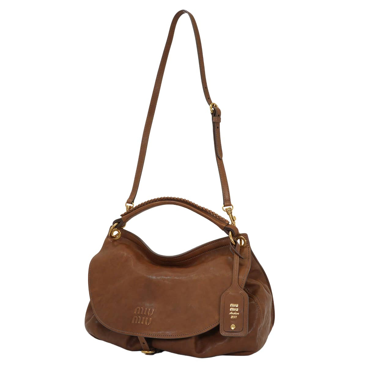2026AW Miu Miu Shoulder bag Hobo Bag SACCARovere Nappa Aviator Antique Gold HW 5BC219[BRAND NEW][Authentic]