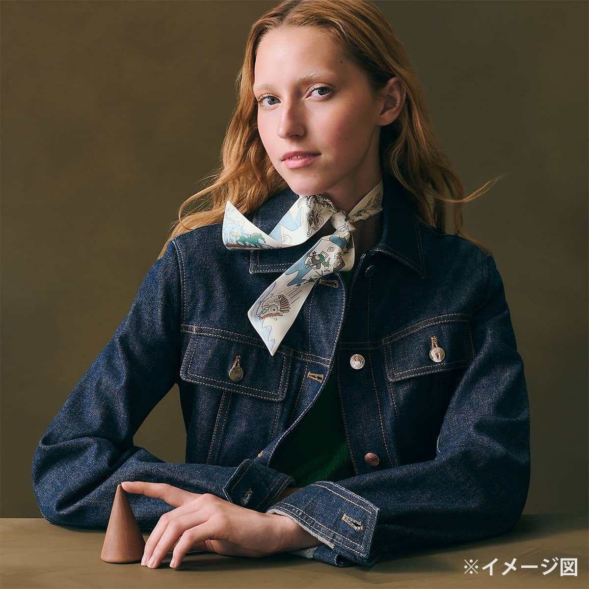 2026AW HERMES scarf Twilly Academia Hippica Blanc (White)Bleu Clair/Vert Silk100%[BRAND NEW][Authentic]