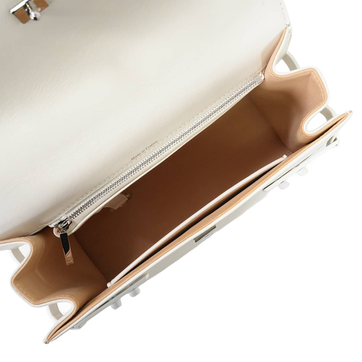 [Pre-loved] Delvaux Handbag Tempête MM Ivory calf Matte White Hardware AA0611AMF0AKSPA[LIKE NEW][Authentic]