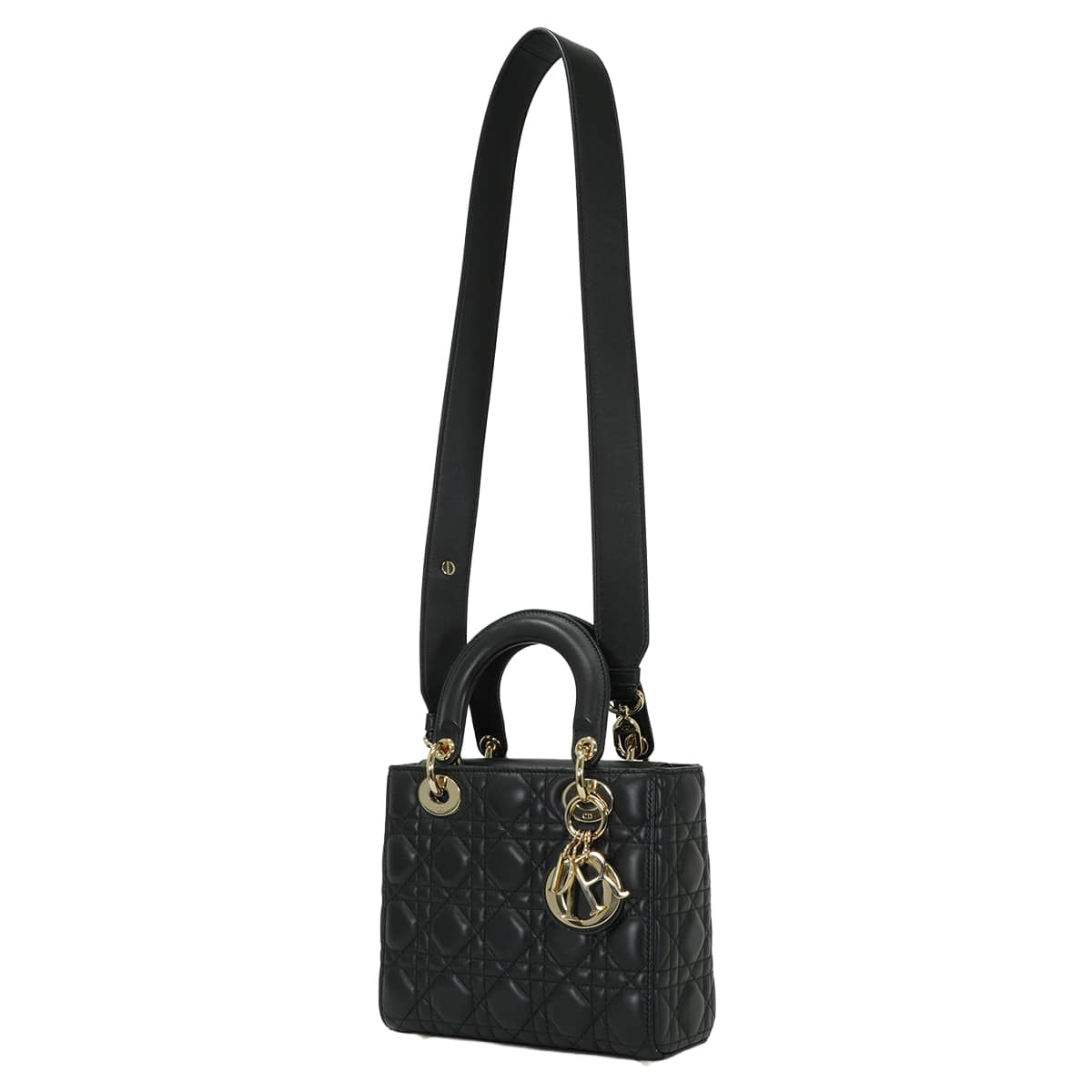 [Pre-loved] Dior Handbag Lady Dior My ABC Dior Small Noir (Black) Cannage Lambskin Gold HW[LIKE NEW][Authentic]