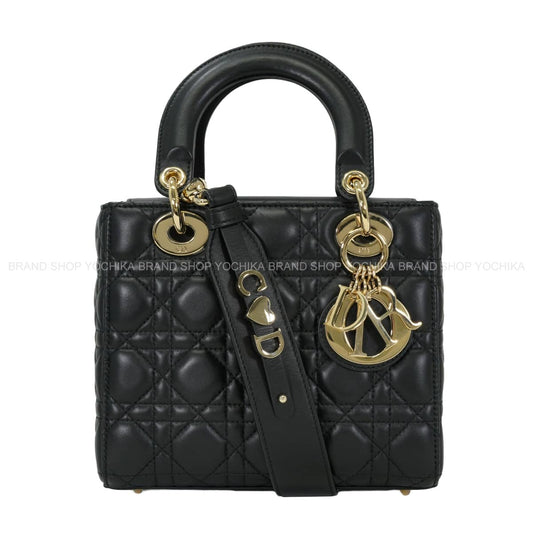[Pre-loved] Dior Handbag Lady Dior My ABC Dior Small Noir (Black) Cannage Lambskin Gold HW[LIKE NEW][Authentic]
