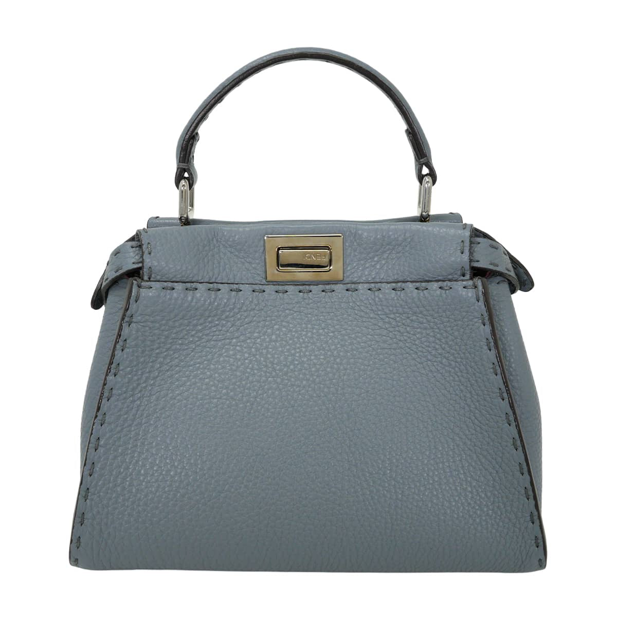 [Pre-loved] FENDI Handbag Selleria Peekaboo Shoulder BagCloud Blue/Bordeaux Calf leather Silver HW 8BN244[LIKE NEW][Authentic]