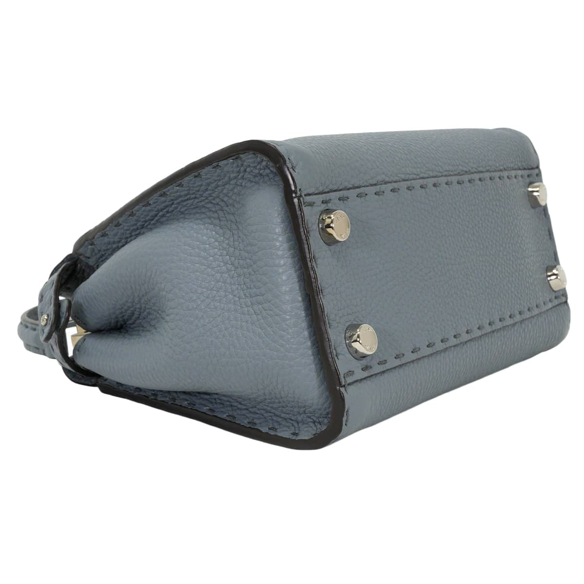 [Pre-loved] FENDI Handbag Selleria Peekaboo Shoulder BagCloud Blue/Bordeaux Calf leather Silver HW 8BN244[LIKE NEW][Authentic]