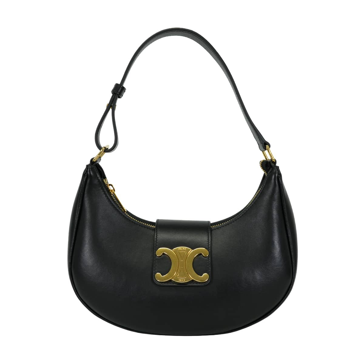 [Pre-loved] CELINE Shoulder bag AVA (Ava Triomphe) Noir (Black) Smooth carf skin Gold HW 114493DGQ.38NO[LIKE NEW][Authentic]