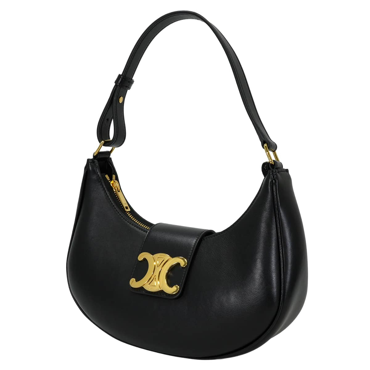 [Pre-loved] CELINE Shoulder bag AVA (Ava Triomphe) Noir (Black) Smooth carf skin Gold HW 114493DGQ.38NO[LIKE NEW][Authentic]