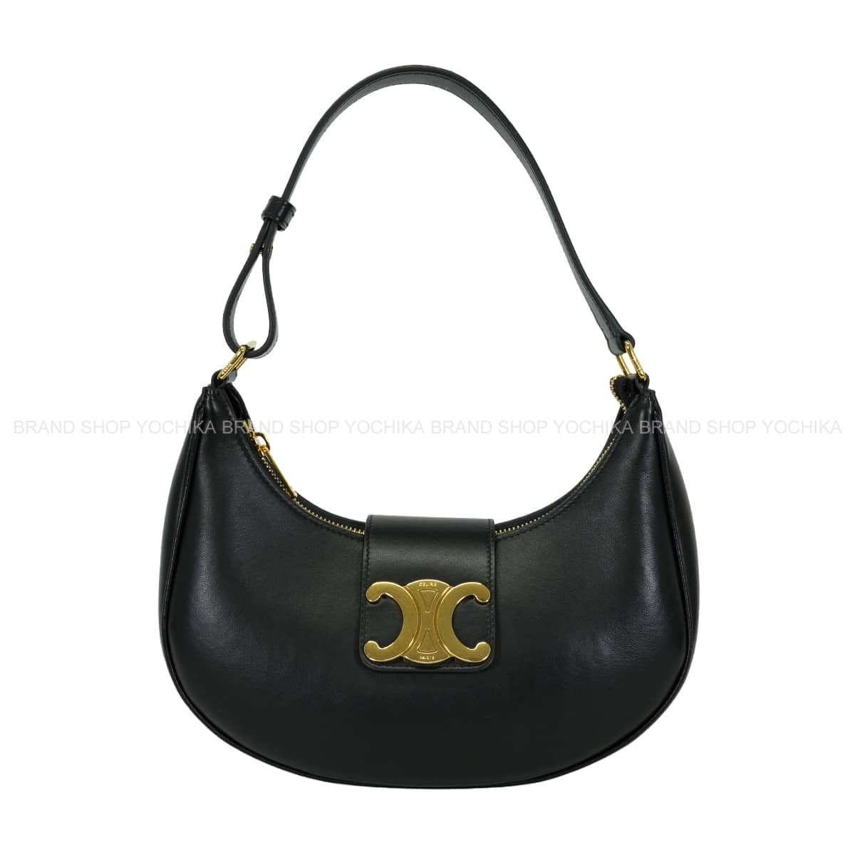[Pre-loved] CELINE Shoulder bag AVA (Ava Triomphe) Noir (Black) Smooth carf skin Gold HW 114493DGQ.38NO[LIKE NEW][Authentic]