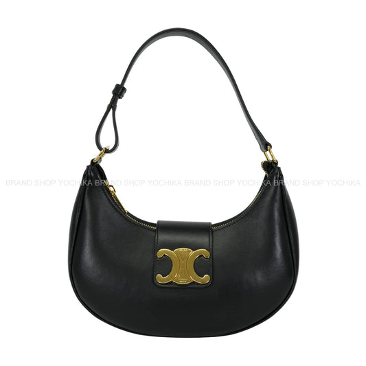 [Pre-loved] CELINE Shoulder bag AVA (Ava Triomphe) Noir (Black) Smooth carf skin Gold HW 114493DGQ.38NO[LIKE NEW][Authentic]