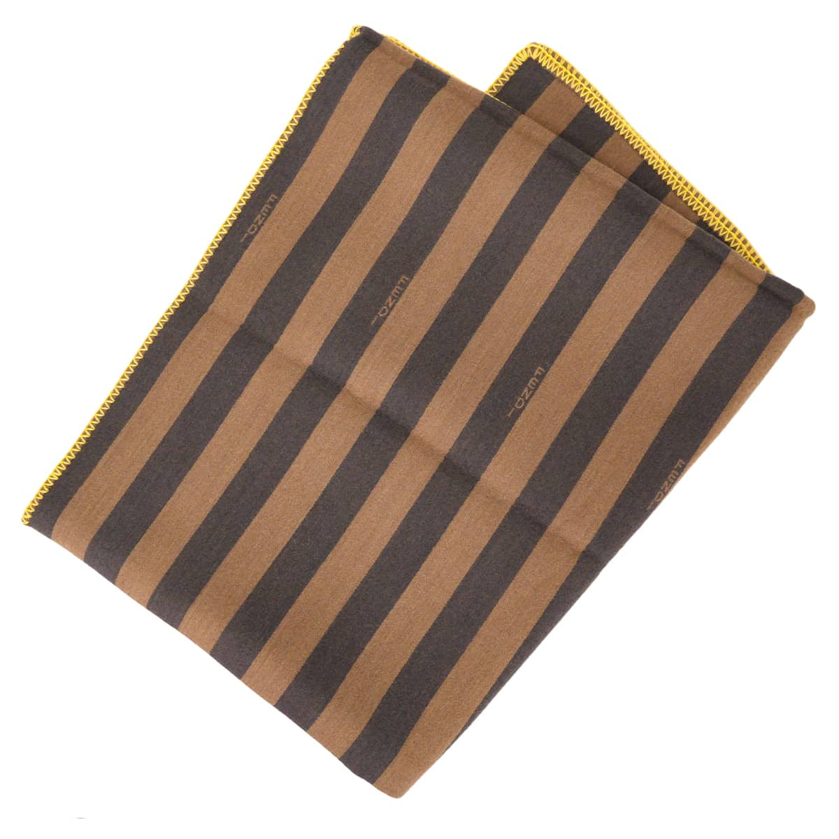 FENDI Zucca pattern blanket (novelty item) Brown/Yellow Wool/Silk[EXCELLENT][Authentic]