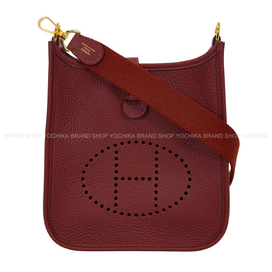 HERMES Shoulder bag Evelyne 16 TPM Rouge H Taurillon Clemence Gold HW Stamp G[BRAND NEW][Authentic]