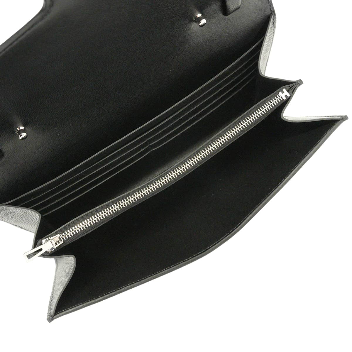 HERMES long wallet Constance Long wallet To Go Noir (Black) Veau Epsom Silver HW Stamp G[EXCELLENT][Authentic]