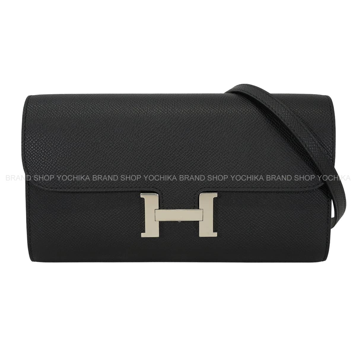 HERMES long wallet Constance Long wallet To Go Noir (Black) Veau Epsom Silver HW Stamp G[EXCELLENT][Authentic]