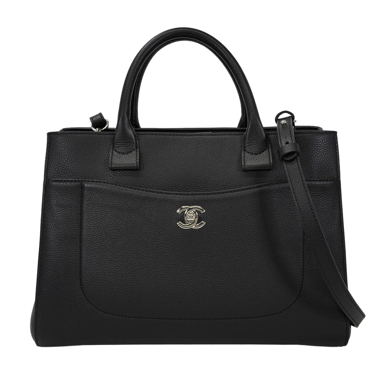 [Pre-loved] CHANEL Handbag 2-Way Neo Executive COCO Mark 30 Noir (Black)Bordeaux Graind Calf(Caviarskin) Silver HW A69930[LIKE NEW][Authentic]