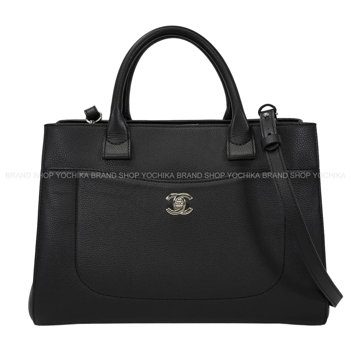 [Pre-loved] CHANEL Handbag 2-Way Neo Executive COCO Mark 30 Noir (Black)Bordeaux Graind Calf(Caviarskin) Silver HW A69930[LIKE NEW][Authentic]