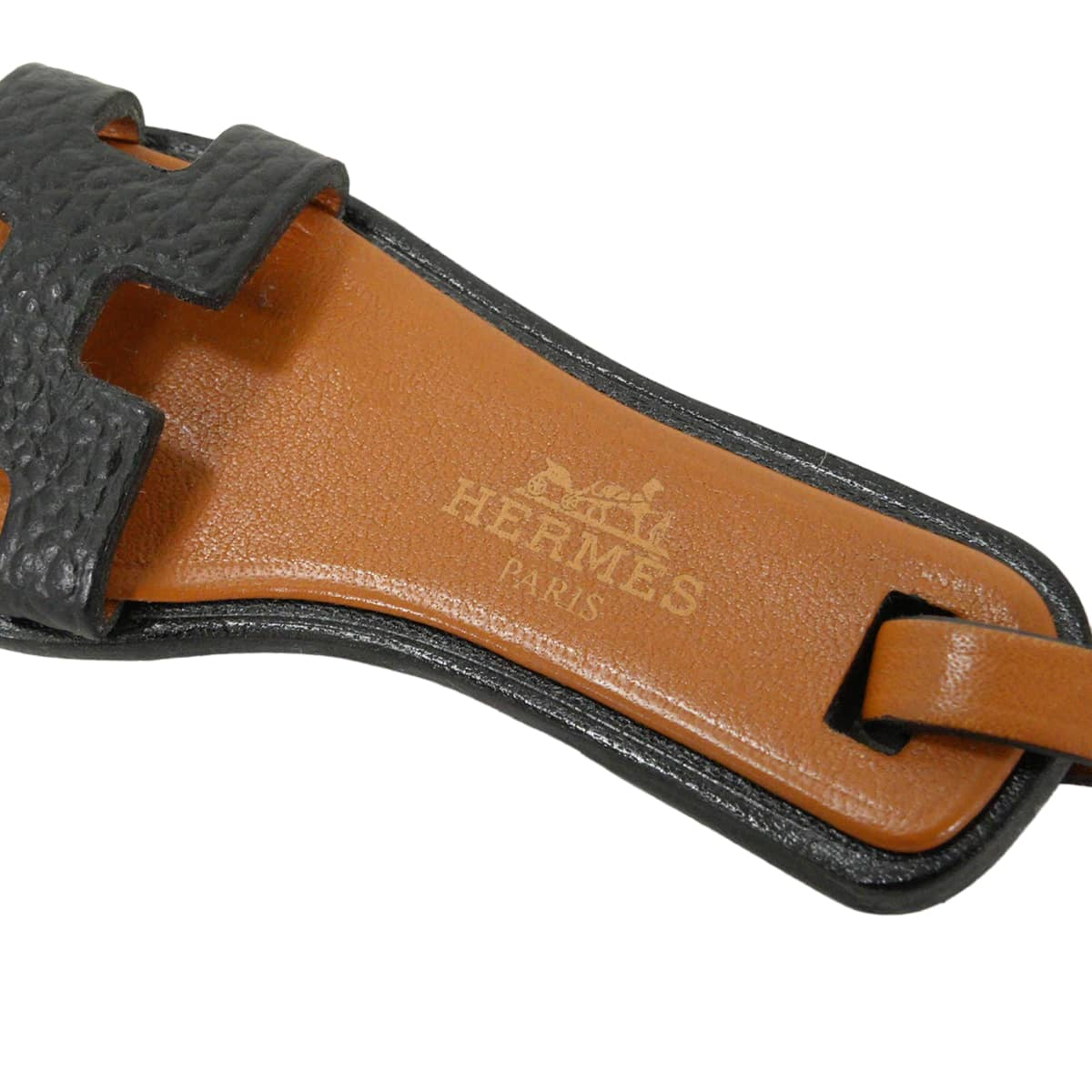 [Pre-loved] HERMES bag charm Oran Nano Noir (Black) Veau Epsom/Veau Butler/Vache Hunter[USED SA][Authentic]