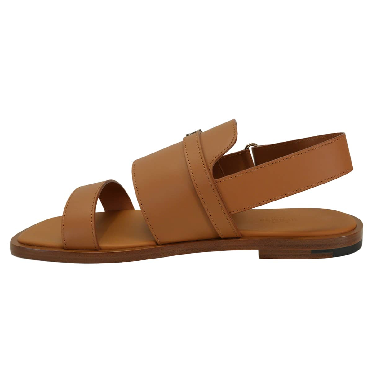 HERMES sandals Men's Joan Gold calf #41 Silver HW[EXCELLENT][Authentic]