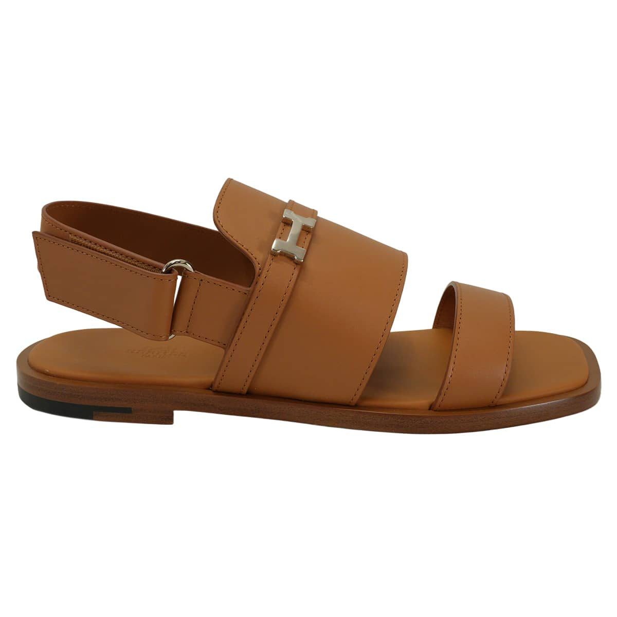 HERMES sandals Men's Joan Gold calf #41 Silver HW[EXCELLENT][Authentic]