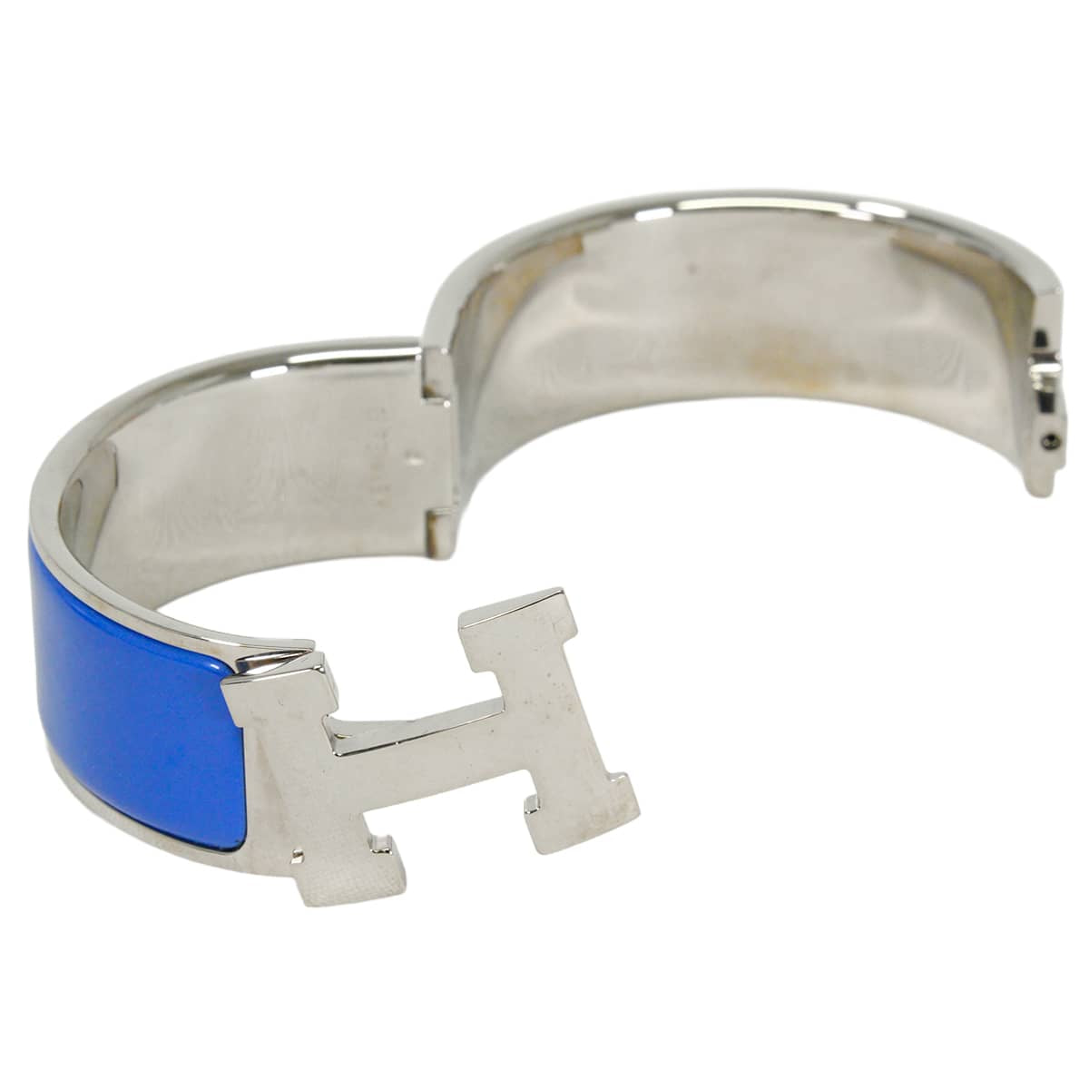 [Pre-loved] HERMES bracelet Clic Clac H PM Bleu Royal Silver plated[LIKE NEW][Authentic]
