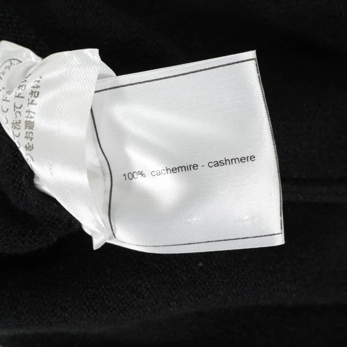 [Pre-loved] CHANEL Polo shirt Short-sleeved Polo shirt COCO Mark Noir (Black)/Grey Cashmere #34 P24422[LIKE NEW][Authentic]