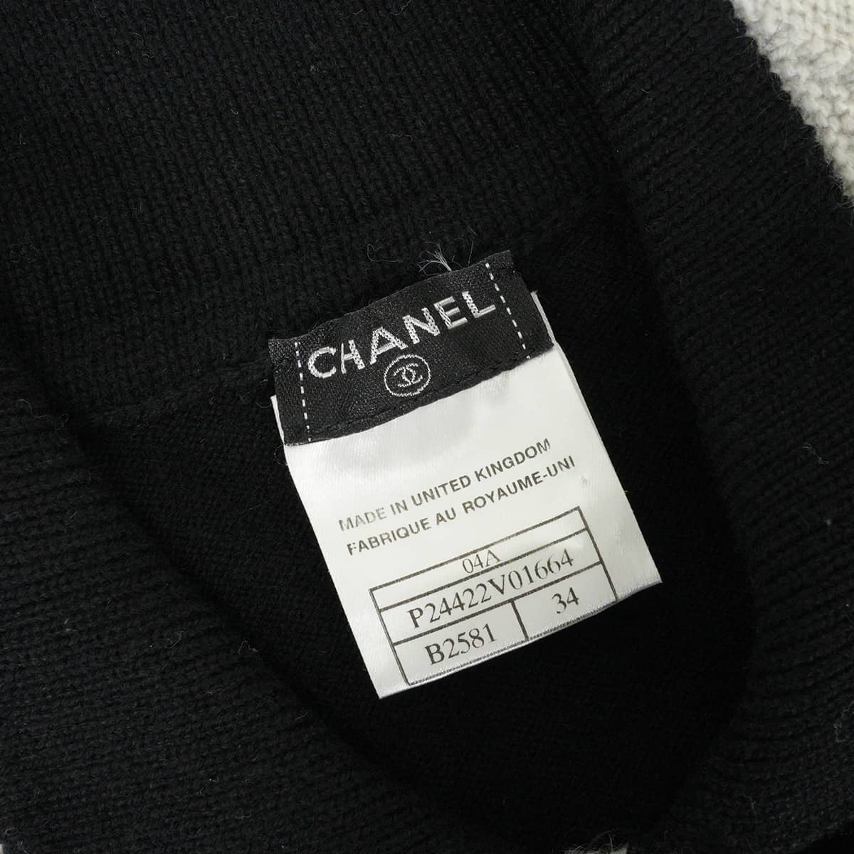 [Pre-loved] CHANEL Polo shirt Short-sleeved Polo shirt COCO Mark Noir (Black)/Grey Cashmere #34 P24422[LIKE NEW][Authentic]