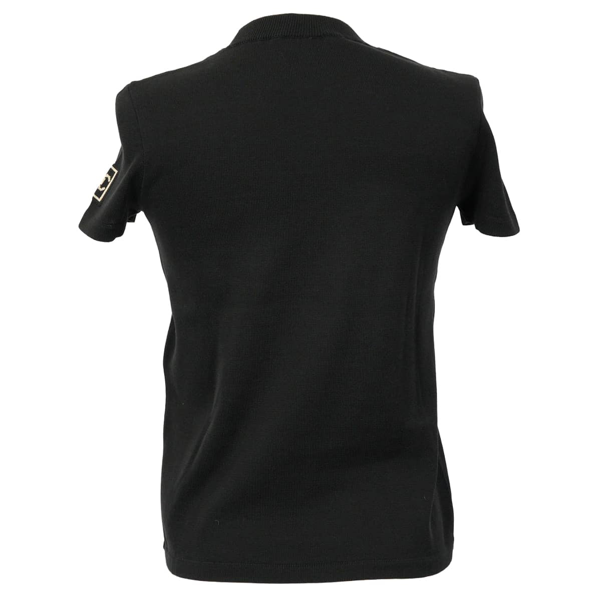 [Pre-loved] 2003AW CHANEL Knit Sports line short-sleeved COCO Mark Noir (Black)/Blanc (White) Cotton #36 P21671[LIKE NEW][Authentic]