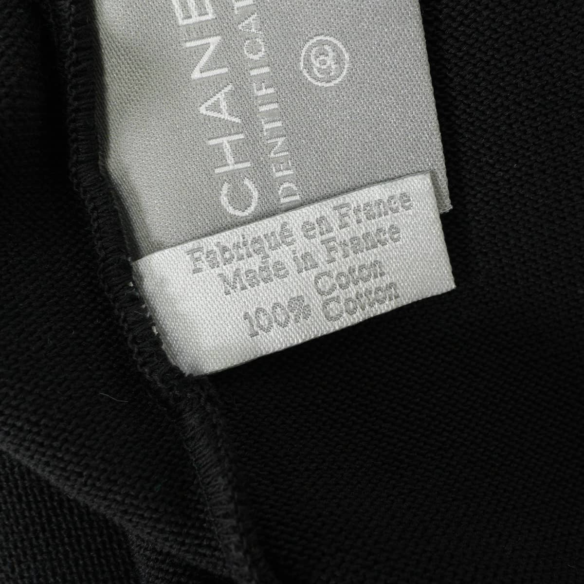 [Pre-loved] 2003AW CHANEL Knit Sports line short-sleeved COCO Mark Noir (Black)/Blanc (White) Cotton #36 P21671[LIKE NEW][Authentic]