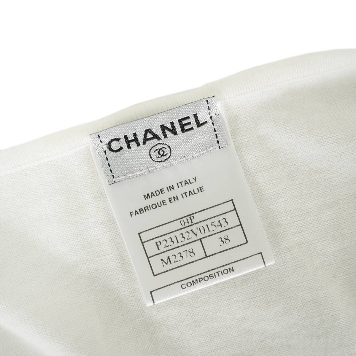 [Pre-loved] 2004SS CHANEL Tops Sleeveless Logo Blanc (White) Cotton #38 P23132[USED SA][Authentic]
