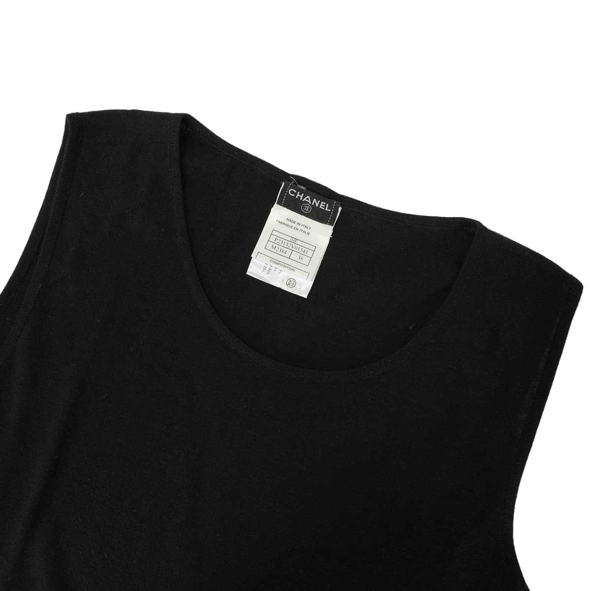 [Pre-loved] 2024SS CHANEL Tops Sleeveless Logo Noir (Black) Cotton #38 P23132[LIKE NEW][Authentic]