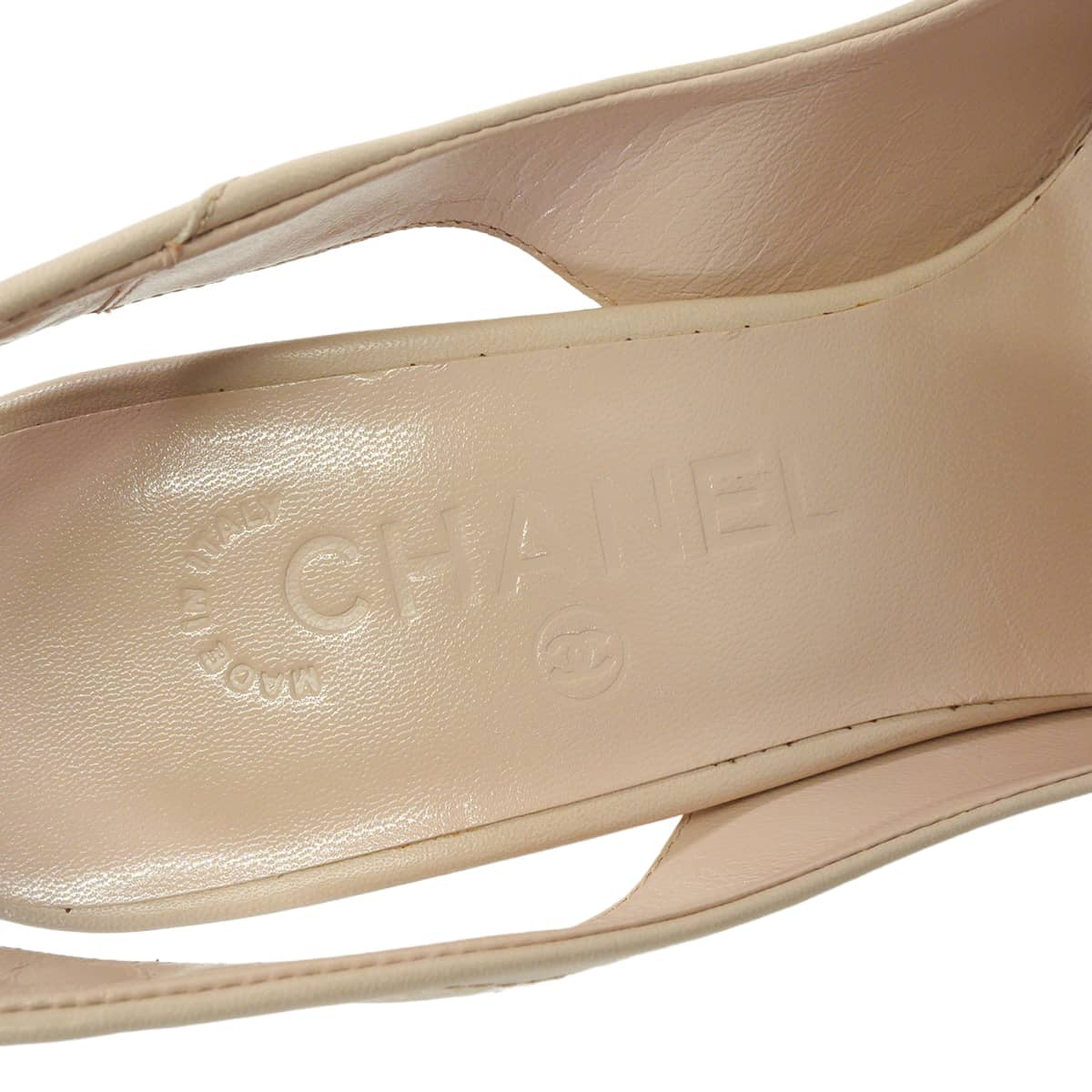 2024 CHANEL pumps Slingback Matelasse COCO MarkPink beige Calfskin #36.5 Silver HW[ALMOST NEW][Authentic]