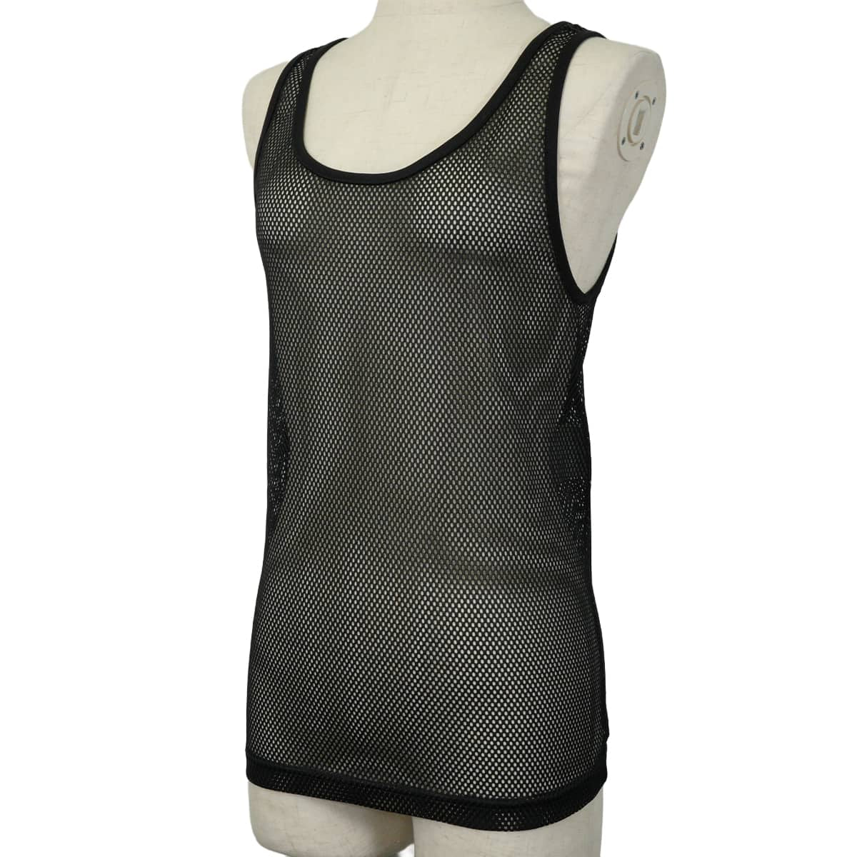 [Pre-loved] 2003SS CHANEL Tank top Sports Line Mesh Noir (Black) Polyester Silver HW P21082[LIKE NEW][Authentic]