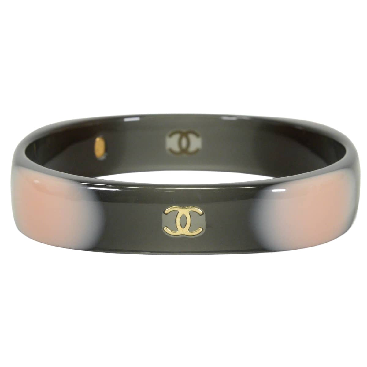 [Pre-loved] CHANEL bracelet COCO Mark Gradient Noir (Black)/Pink Lacquer[LIKE NEW][Authentic]
