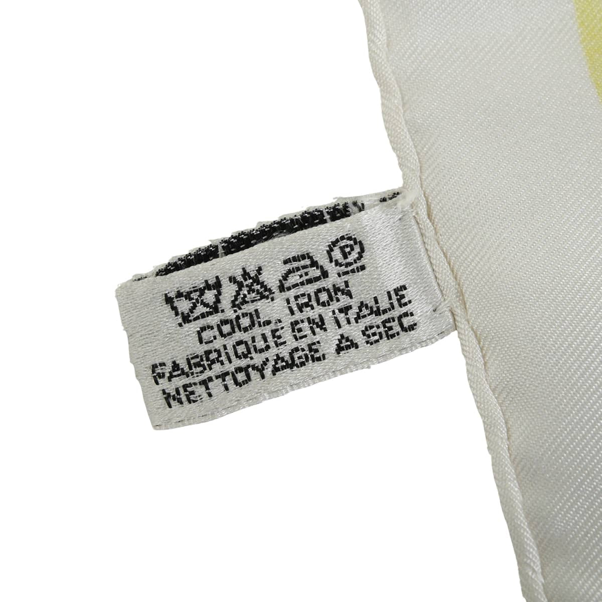 [Pre-loved] CHANEL scarf Large size COCO Mark Blanc (White)/Noir (Black)/Yellow Silk[LIKE NEW][Authentic]