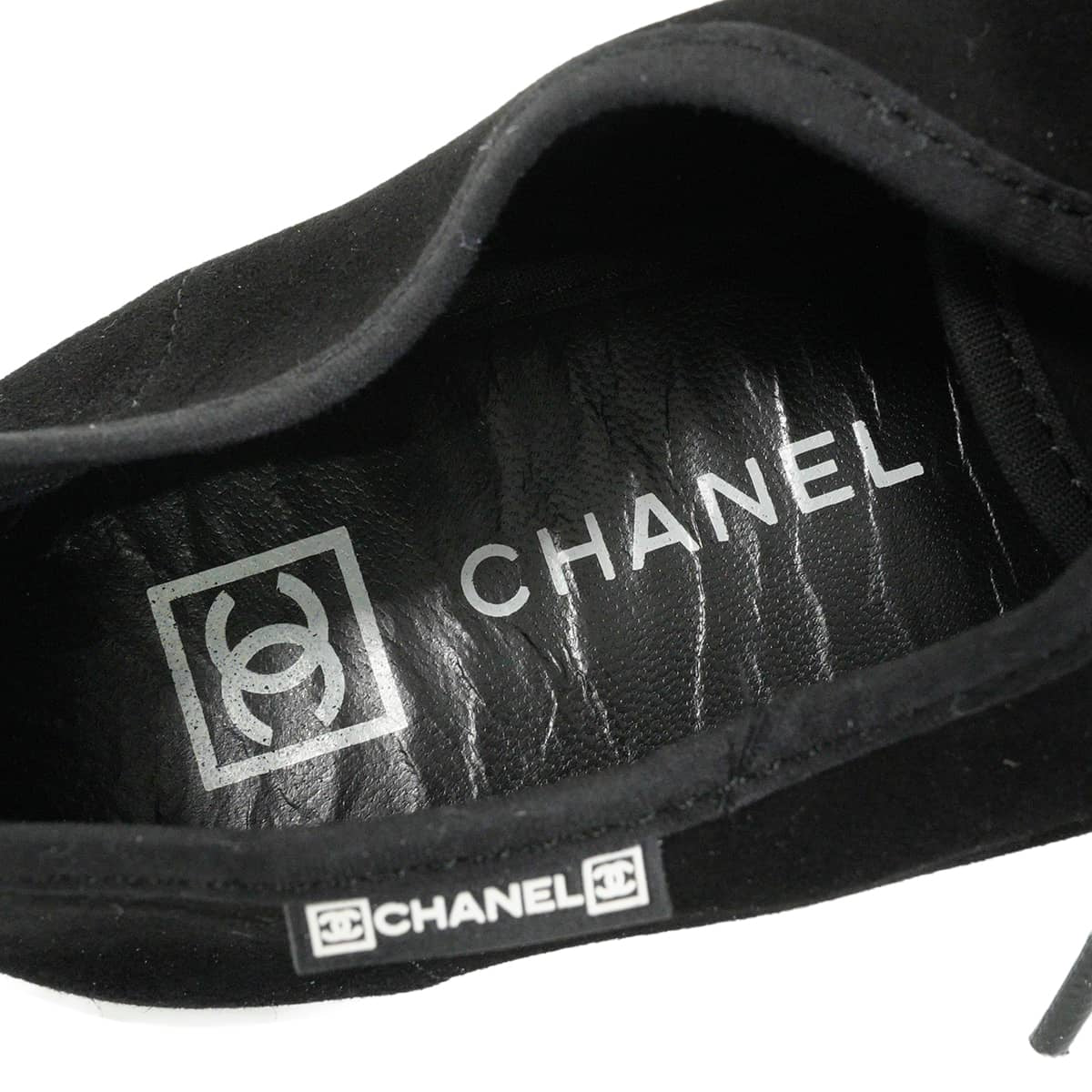CHANEL sneakers Sport Line COCO Mark Noir (Black)/Blanc (White) Canvas #37 G24656[EXCELLENT][Authentic]