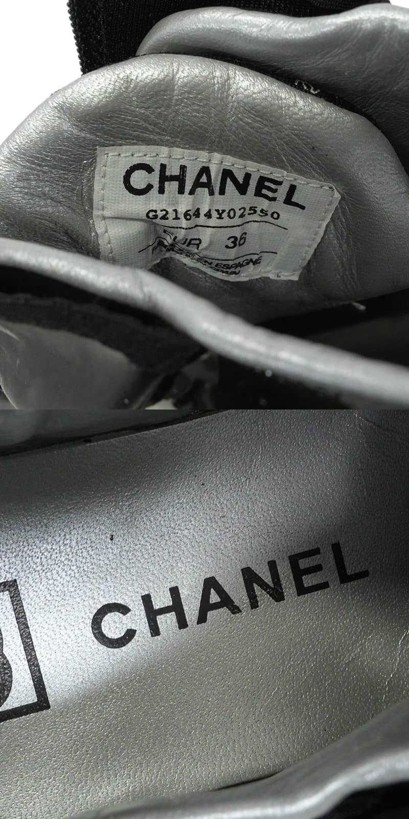 [Pre-loved] CHANEL sneakers Sports line Zip Lace Up COCO Mark Noir (Black) Patent leather/suede #36 G21654[LIKE NEW][Authentic]