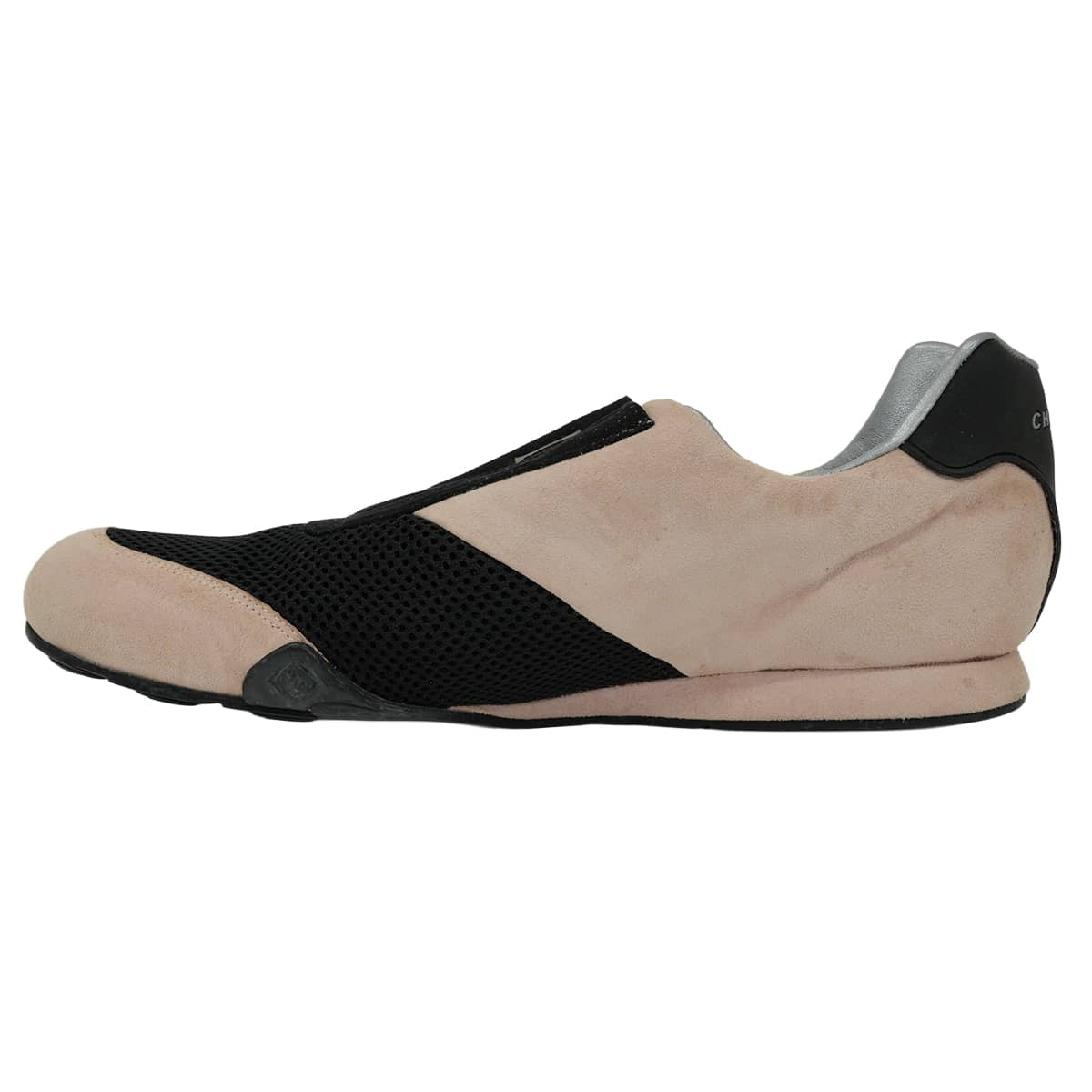 [Pre-loved] CHANEL slip on Sport Line Low Cut COCO Mark Pink/Noir (Black) Suede/Mesh G24335[LIKE NEW][Authentic]