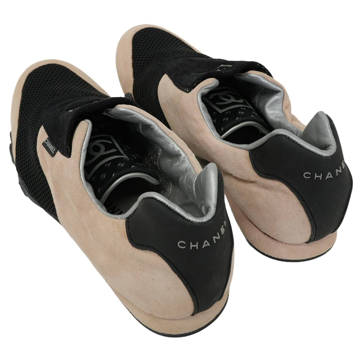 [Pre-loved] CHANEL slip on Sport Line Low Cut COCO Mark Pink/Noir (Black) Suede/Mesh G24335[LIKE NEW][Authentic]