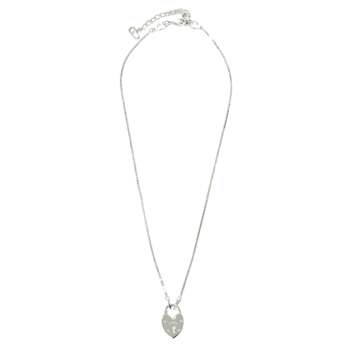 [Pre-loved] Dior necklace Vintage Heart Shaped Padlock Charm Silver Silver HW D20279[LIKE NEW][Authentic]