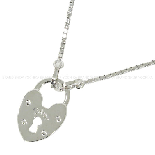[Pre-loved] Dior necklace Vintage Heart Shaped Padlock Charm Silver Silver HW D20279[LIKE NEW][Authentic]