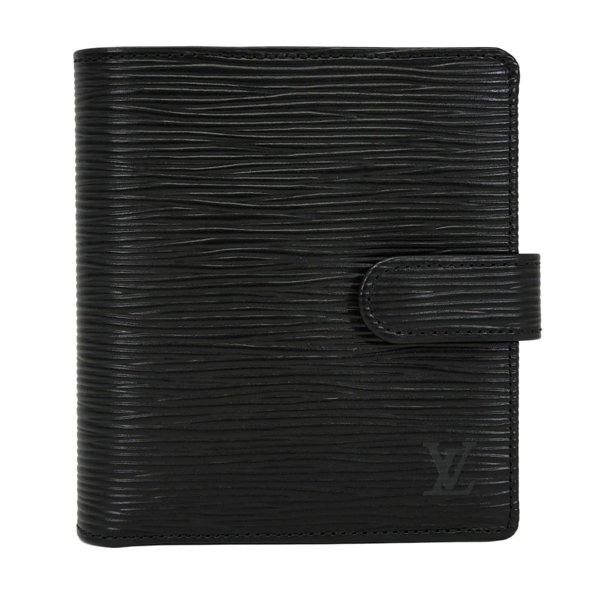 LOUIS VUITTON Bi-fold wallet Porte Billet Compact Noir (Black) Epi Gold HW M63552[ALMOST NEW][Authentic]