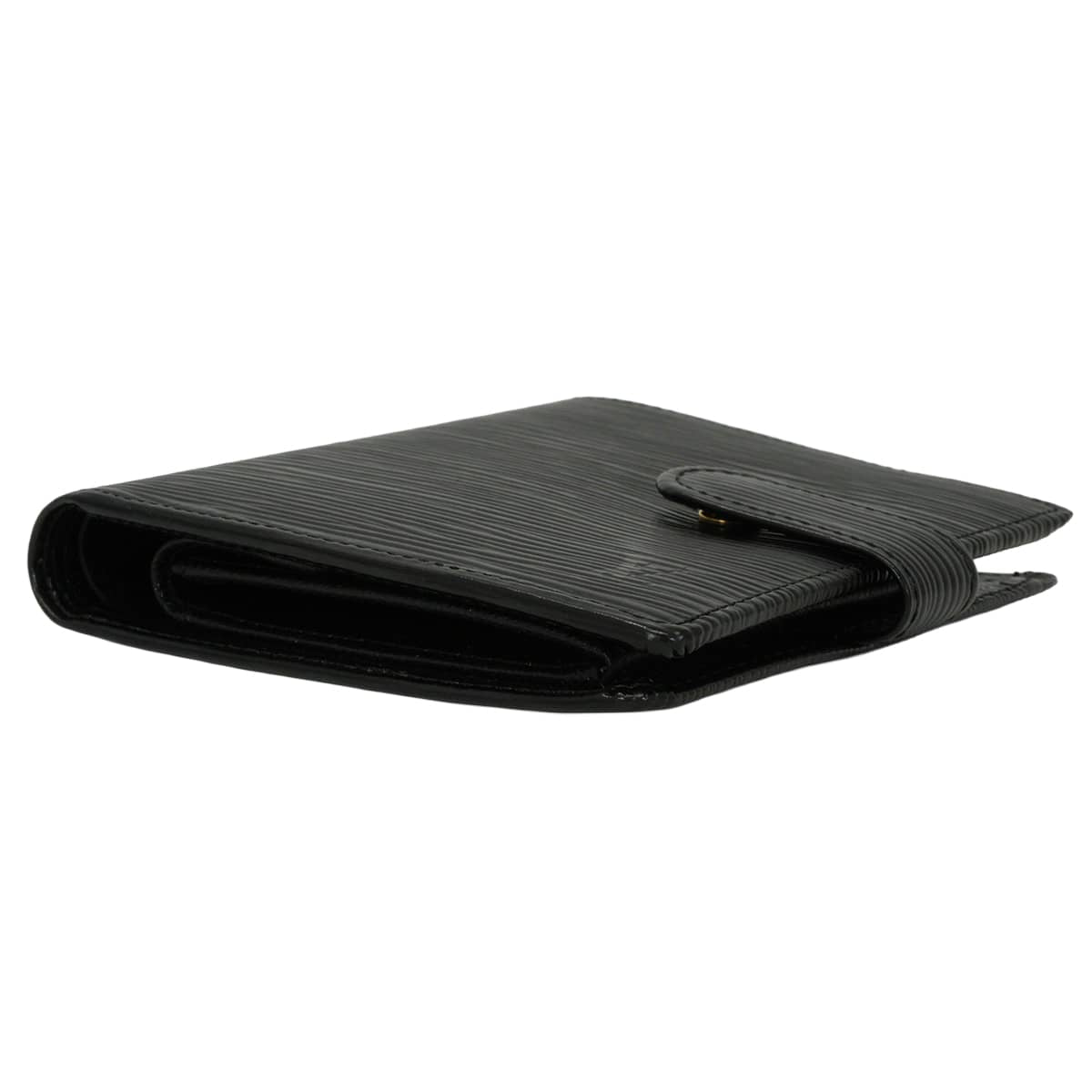 LOUIS VUITTON Bi-fold wallet Porte Billet Compact Noir (Black) Epi Gold HW M63552[ALMOST NEW][Authentic]