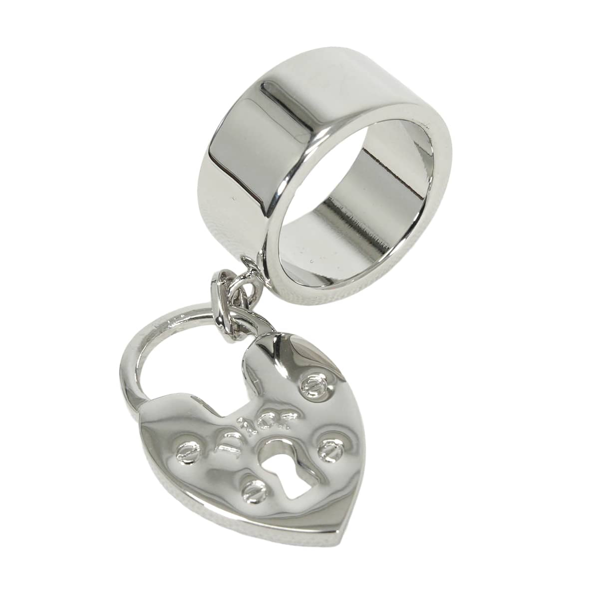 [Pre-loved] Dior ring Vintage Heart Shaped Padlock Charm Silver #47 Silver HW[LIKE NEW][Authentic]