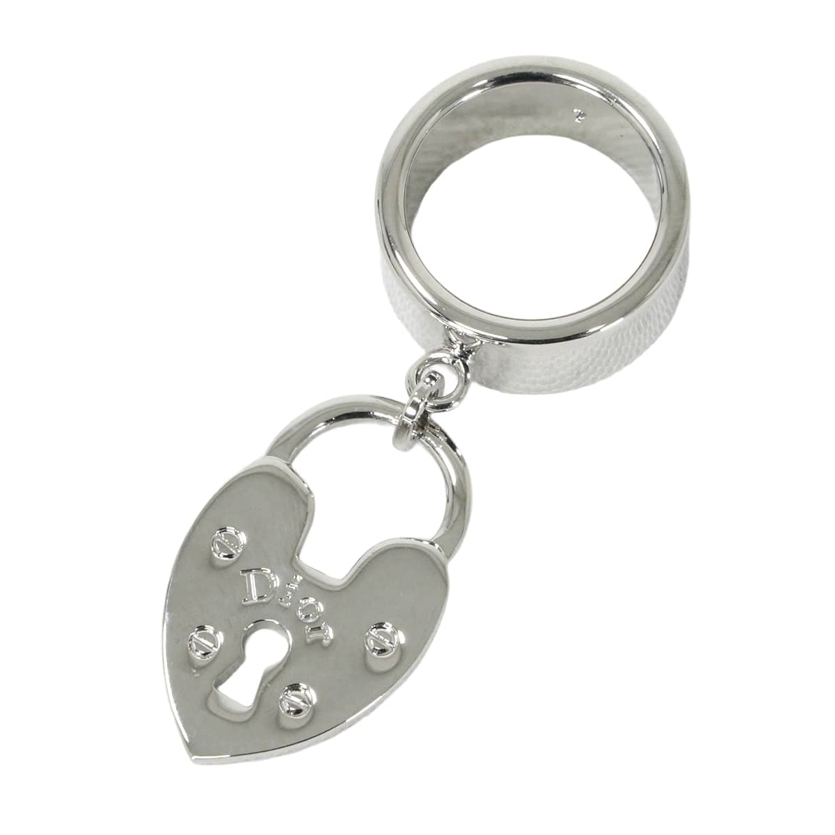 [Pre-loved] Dior ring Vintage Heart Shaped Padlock Charm Silver #47 Silver HW[LIKE NEW][Authentic]