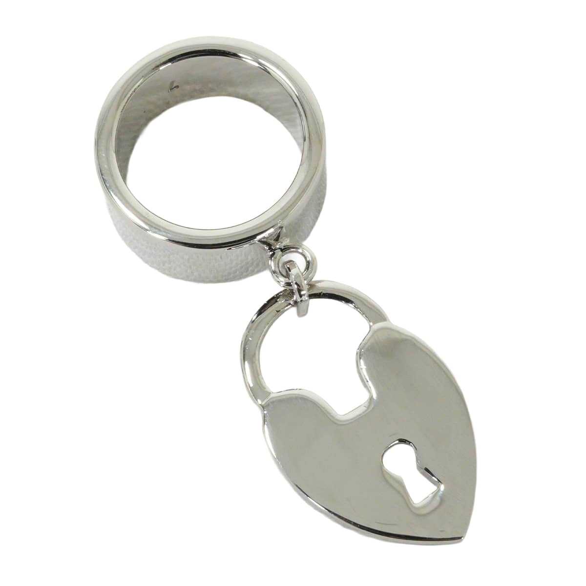 [Pre-loved] Dior ring Vintage Heart Shaped Padlock Charm Silver #47 Silver HW[LIKE NEW][Authentic]