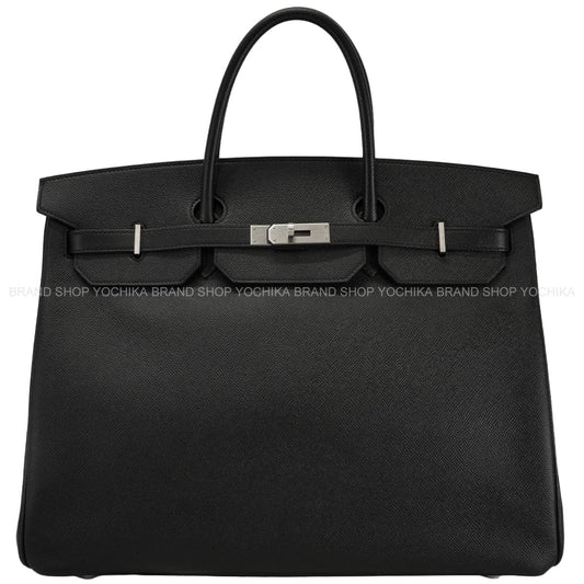 [Pre-loved] HERMES Handbag Birkin40 Personal order HSS Shooting Star Hot Stamped With Bag Pillow Noir (Black)/Blue Indigo Veau Epsom Mat Silver HW Stamp Z[LIKE NEW][Authentic]