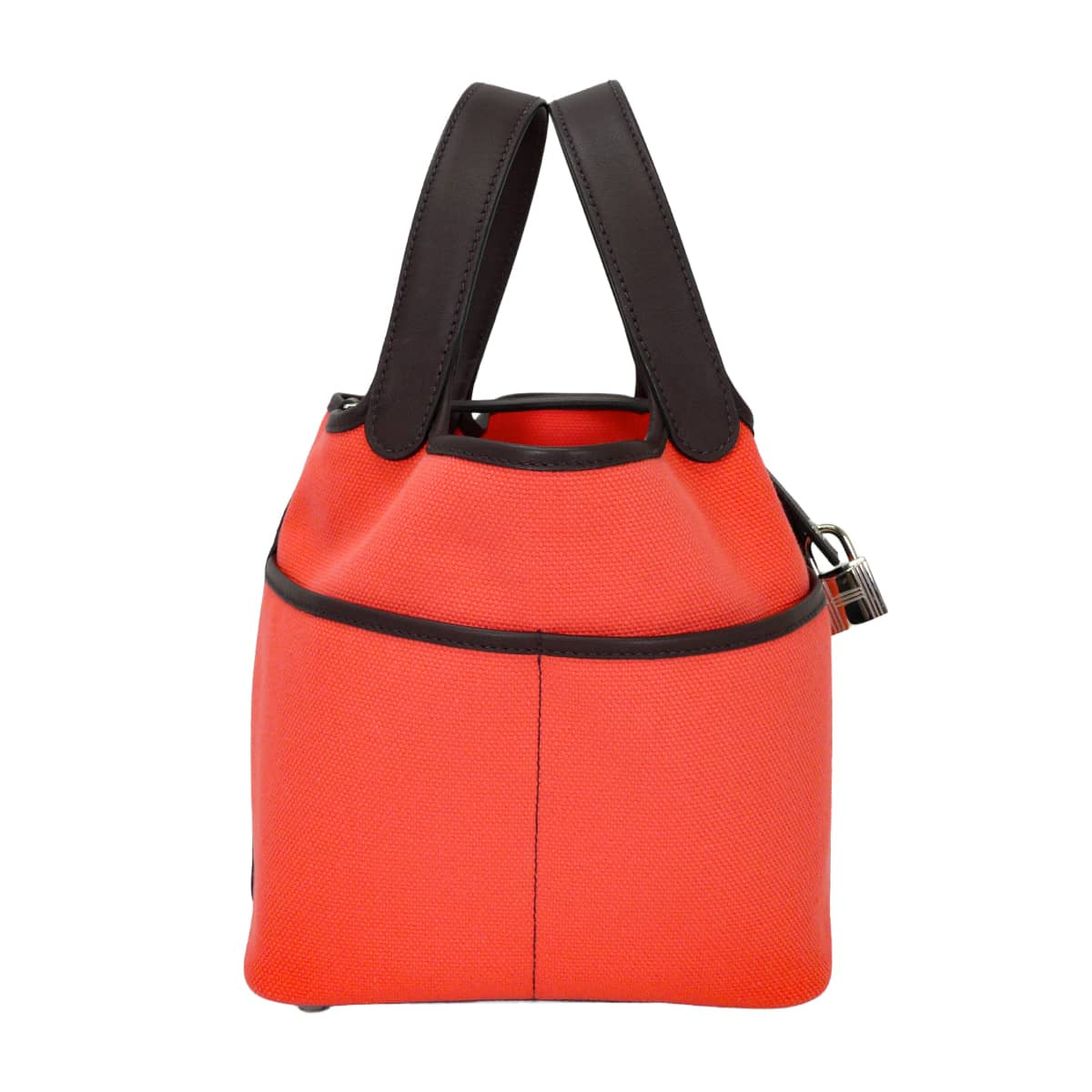 [Pre-loved] HERMES Handbag Picotin 18 PM Cargo pockets Rose Texese/Rouge Sellier Toile Goeland/Veau Swift Silver HW Stamp U[LIKE NEW][Authentic]