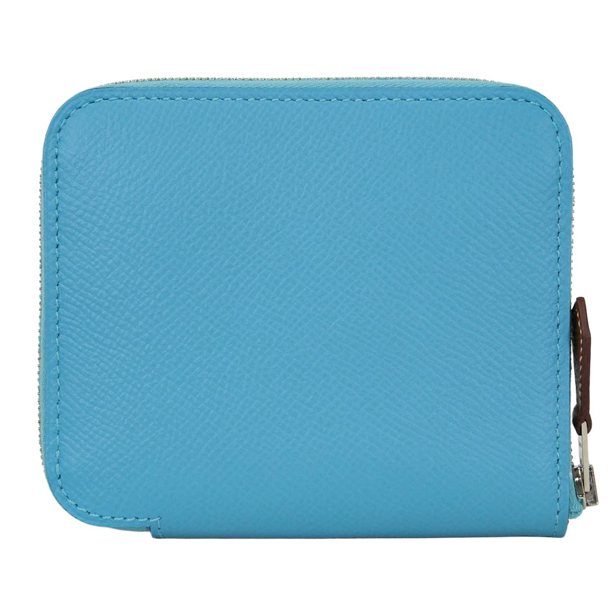 HERMES Bi-fold wallet Azap Silk'in Compact Silk Game Celeste/Rouge de Coeur/Pink Veau Epsom/Silk100%/Veau Barenia Silver HW Stamp T[EXCELLENT][Authentic]