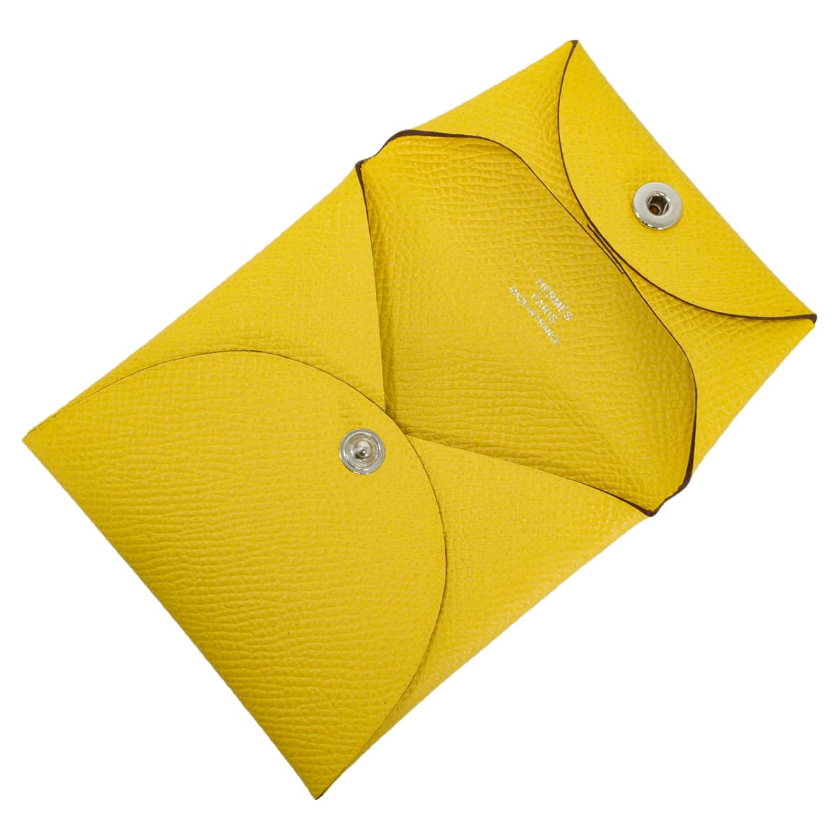 HERMES change purse Bastia Jaune de Naples Veau Epsom Silver HW Stamp U[EXCELLENT][Authentic]